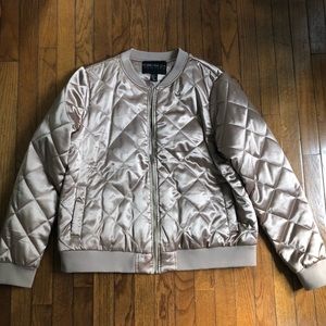 Nude champagne bomber jacket